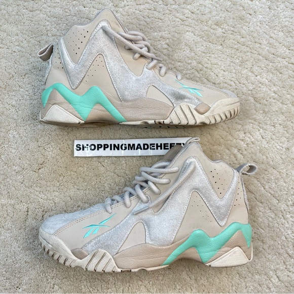 [US 8.5] REEBOK KAMIKAZE II STUCCO Basketball Shoes Beige Mint Green H01317 - Picture 1 of 10